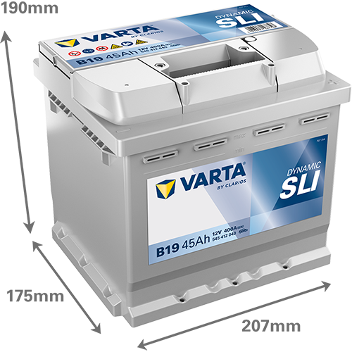 BATTERIE VOITURE VARTA B19 45AH 400A (EN)