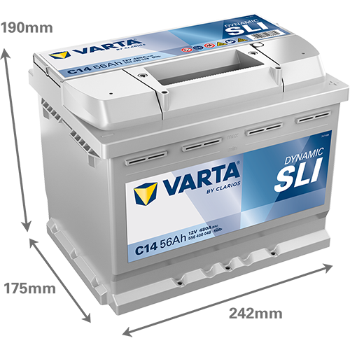 BATTERIE VOITURE VARTA C14 L2 12V 56 Ah 480A