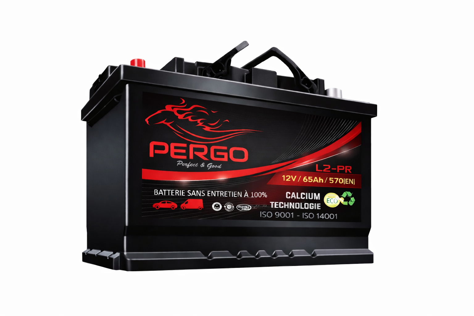 BATTERIE VOITURE PERGO L2 12V 65AH 570A EN