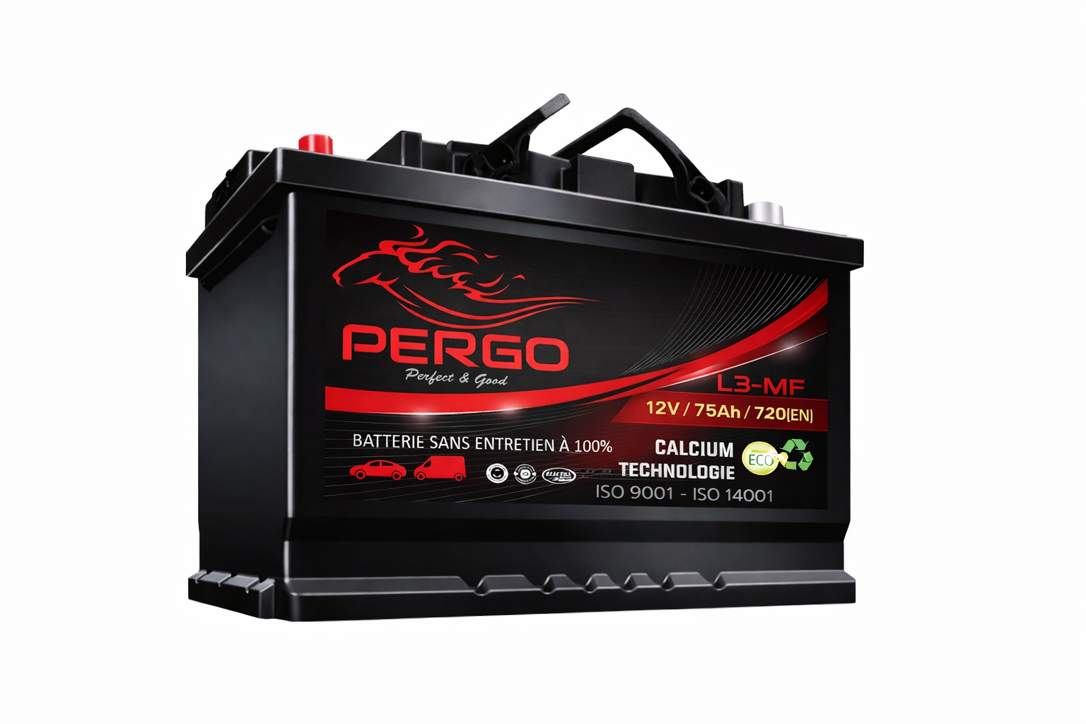BATTERIE VOITURE PERGO L3 12V 75AH 720A EN