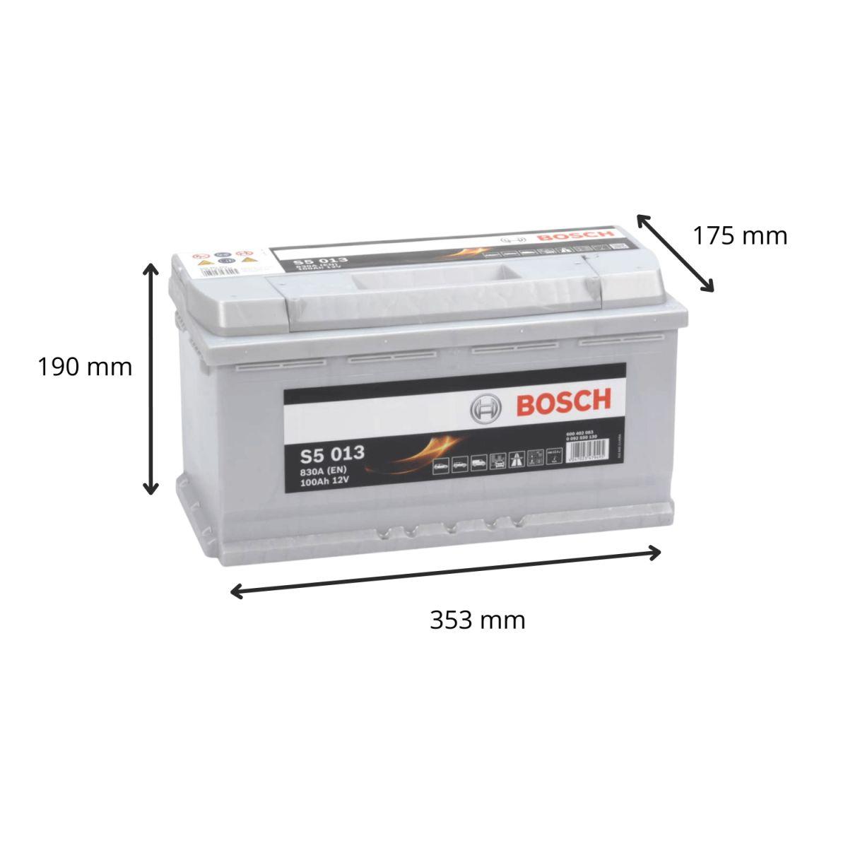 BATTERIE VOITURE BOSCH - S5013 12V 100AH 830A EN