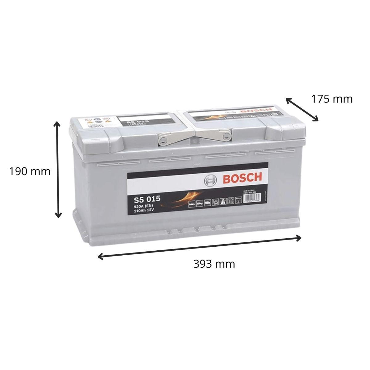 BATTERIE VOITURE BOSCH - S5015 12V 110AH 920A EN