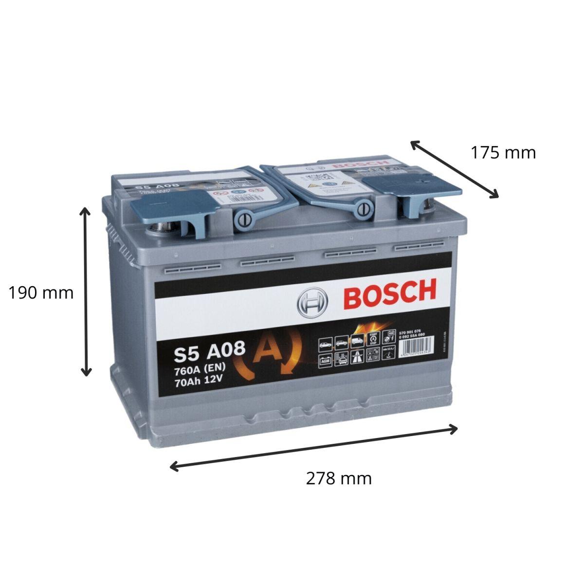 BATTERIE VOITURE BOSCH S5A08 12V 70AH 760A