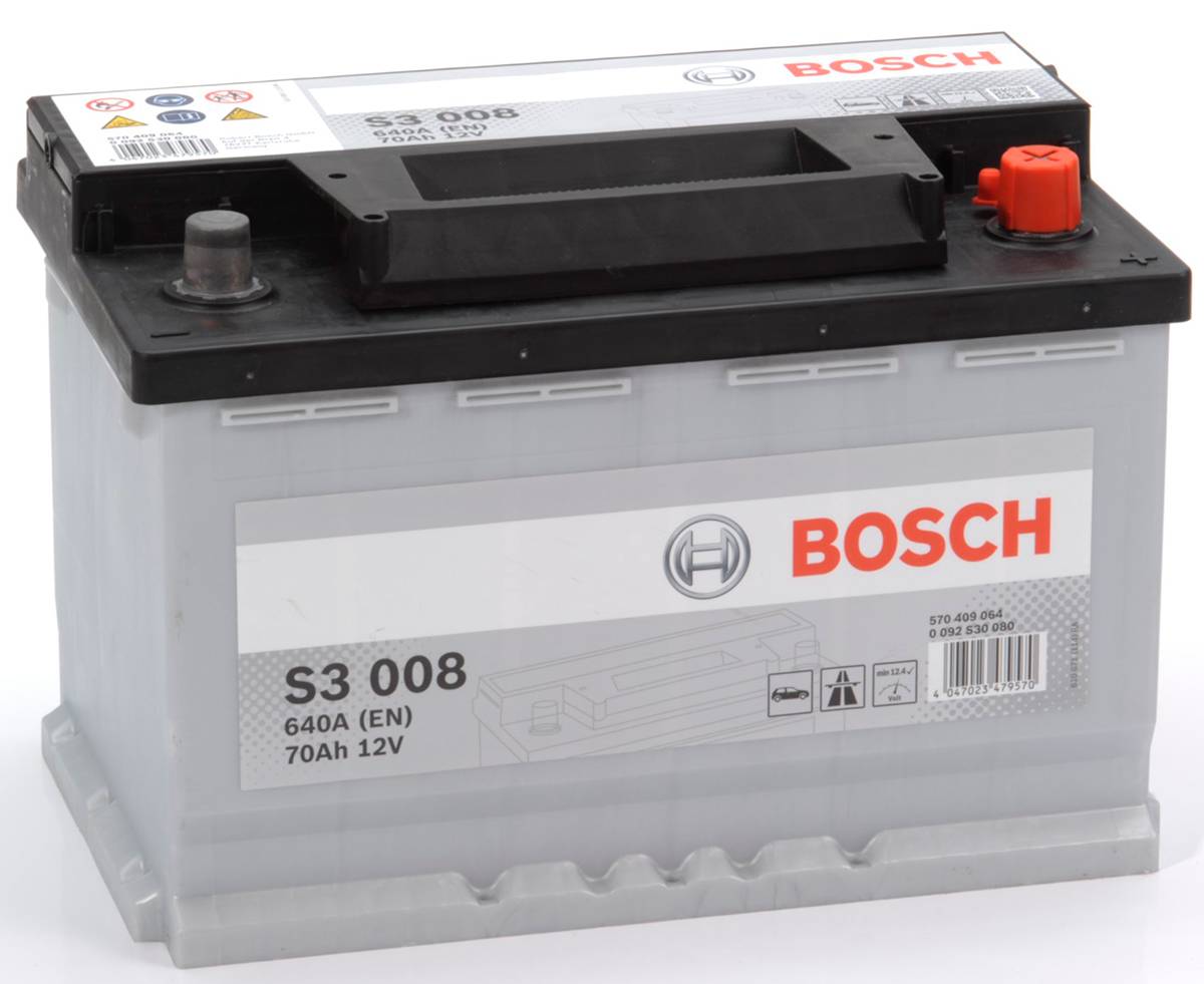 BATTERIE VOITURE BOSCH S3008 12V 70Ah 640A