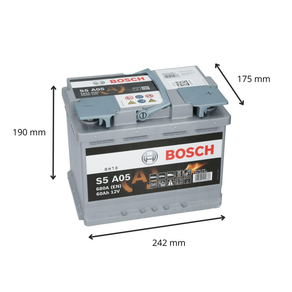BATTERIE VOITURE BOSCH S5A05 12V 60AH 680A
