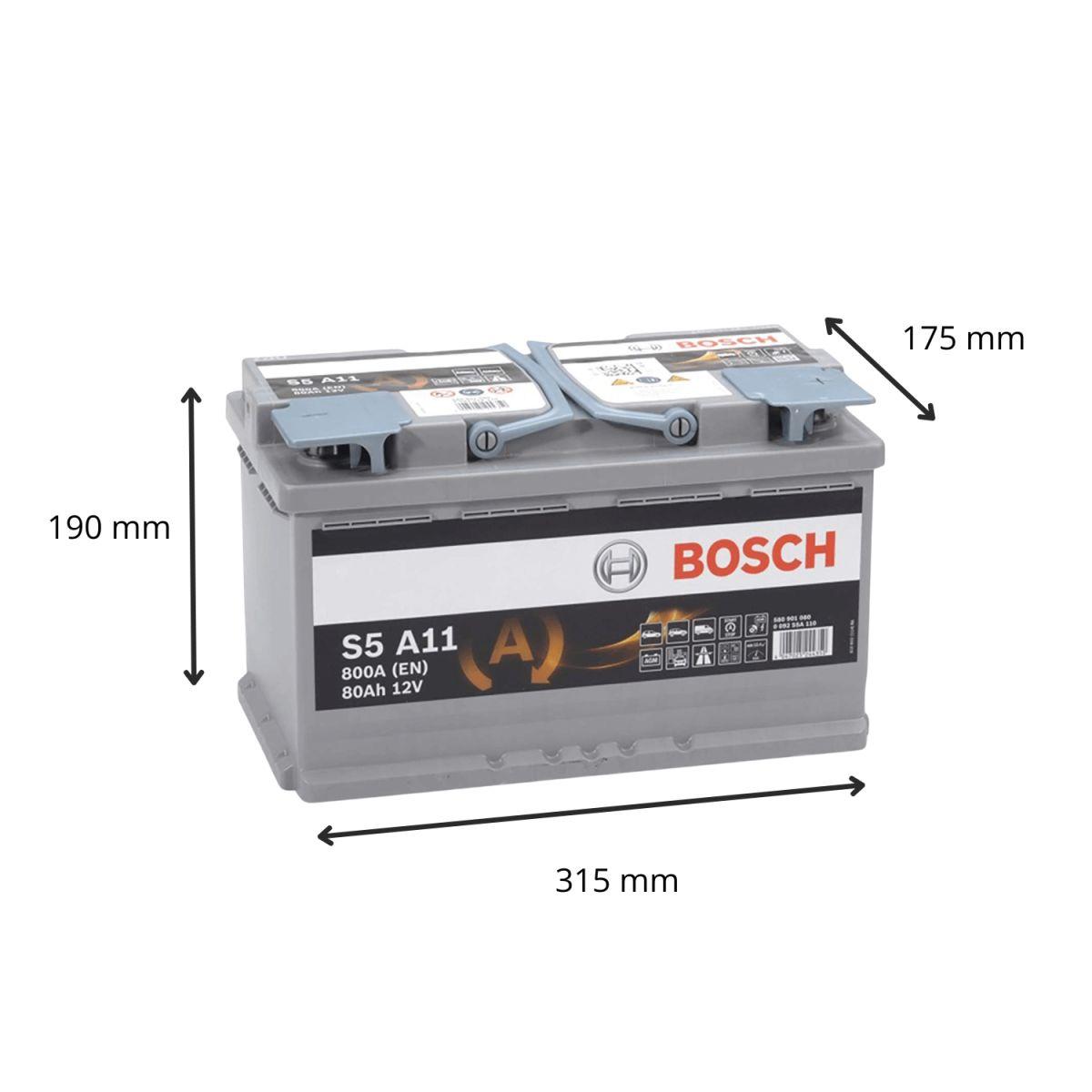 BATTERIE VOITURE BOSCH - S5A11 12V 80AH 800A